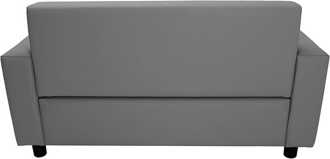 Factory Direct Partners SoftScape Inspired Playtime Classic Reading Sofa, Children's Commercial-Grade Upholstered Furniture for Home, Daycare, Preschool, Library; Comfy Modern Design - Grey, 14473-GY