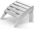 GREENVINES Adirondack-Ottoman | HDPE Plastic | Outdoor Footrest | All Weather | Foot Rest | Foot Stool | White | for Adirondack Chair | for Patio Backyard Pool