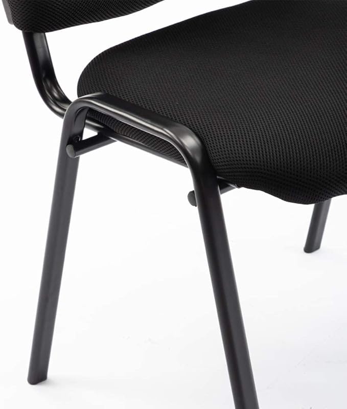 Black Comfort Office Waiting Room Stackable Chairs no Arms, Mesh Ergonomic Reception Chairs Set of 10, Conference Desk Guest Chair for Meeting Room, Lobby, Events, Hall, Training