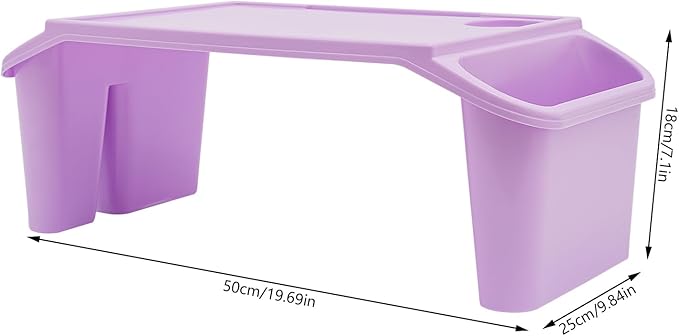 Kids Lap Desk Tray with Side Pockets, Plastic Breakfast Laptop Trays Kids Activity Lap Desk Tray Portable Bed Table Lap Desk for Kids Students Work Study School Classroom (4Pcs, 4 Color B)