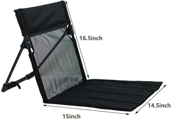 Portable Camping Chair with Mesh Backrest,Lightweight Foldable Beach Chair with Carry Bag for Swimming Poolside Sunbathing Picnic Lawn Road Trips (Black)