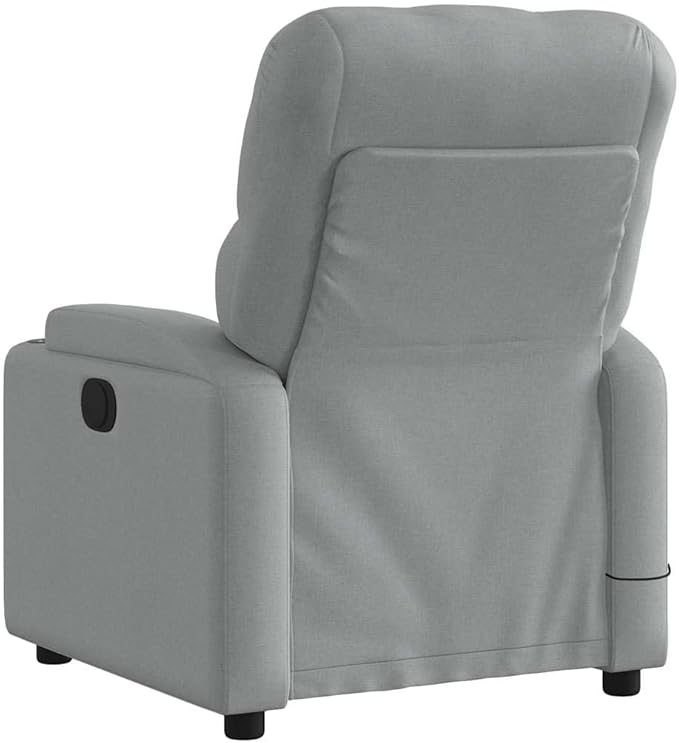 YAFF Electric Massage Recliner Chair with Vibration, Light Gray Fabric, 6-Point Massage, Adjustable Recline & Footrest, Cozy Home Lounge Seating, Perfect for Living Room Relaxation