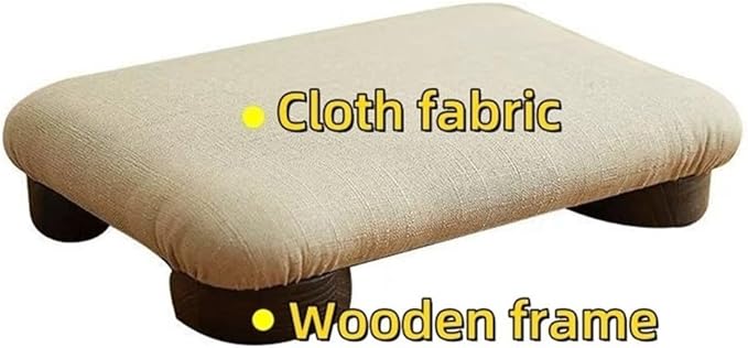 Compact Japanese Low Stool - Wooden Footrest for Meditation, Small Floor Chair, Comfortable Bench for Sitting at Low Tables - Ideal Footstool for Home & Office