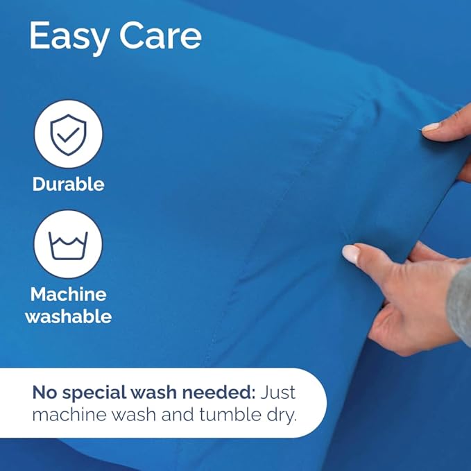 Extra Deep Pocket Cal King Sheets - 4 Piece Breathable & Cooling Bed Sheets - Hotel Luxury Sheet Set - Soft, Wrinkle Free & Comfy - Easily Fits Extra Deep Mattresses - Deep Pocket Royal Blue Sheets