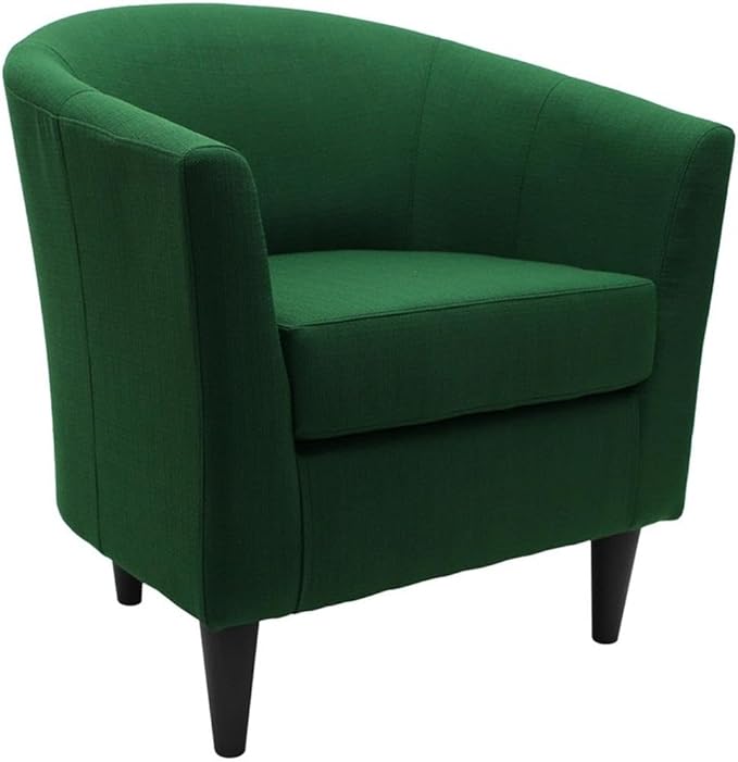 Pemberly Row 17.5" Traditional Fabric Club Chair in Emerald Green