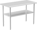 Atronor Stainless Steel Table for Prep & Work, 24x48 Inches, NSF Metal Commercial Heavy Duty Table with Adjustable Under Shelf and Foot for Restaurant, Home and Hotel