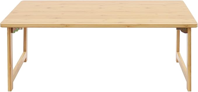 Eapmic Japanese Floor Table, Foldable Coffee Table, Low Sitting Dining Table, Tatami Tea Desk, Portable No Assembly Floor Desk for Living Room Bedroom Apartment Office Study (Burlywood)