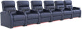 Weilianda Home Theater Seating, Top Grain Leather Sectional Seats Recliner Chair, Zero Gravity Reclining Sofa with Power Headrest 7 Colors Ambient Lighting USB C Charge Row of 6 Blue