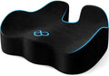 SofterCharm Seat Cushion with Carry Handle, Memory Foam for Tailbone/Sciatica Easing, Chair Cushions for Cars, Desks, Office Chair Cushion with Non-Slip Design, Ideal for Post-Surgery Recovery (Black)
