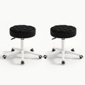HDHNBA Small Chair Round Rolling Stool with Wheels PU Leather Height Adjustable Swivel Drafting Work SPA Salon Stools Home Office Chair