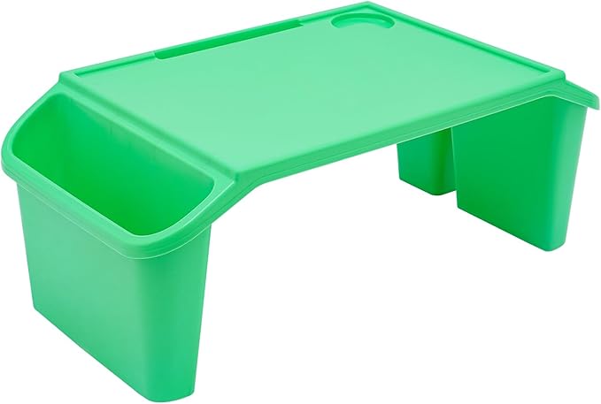4 Pcs Kids Lap Desk Tray, Plastic Breakfast Laptop Trays, Portable Lap Bed Table with Side Pockets (22" x 12" x 8")
