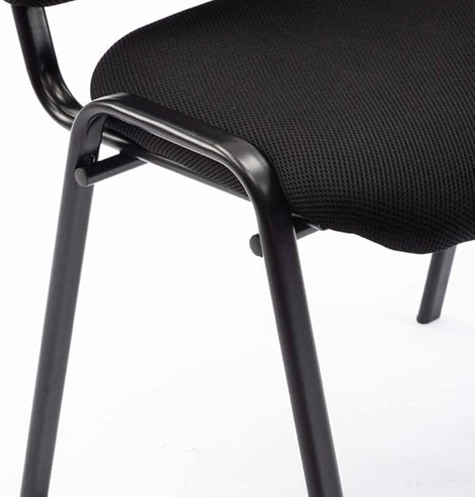 Stackable Black Office Chairs Armless Conference Room Chairs 5 Pack Mesh Reception Desk Chair for Meeting/Events/Hall/Training/Waiting Room