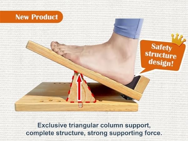 KIJO Studio Professional Wooden Calf Stretcher Slant Board 550 lbs Weight Capacity 16-Angle Adjustable Incline Calf Stretch Slant Board for Calf Stretching Exercise Squat & Physical Therapy