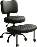 Cross Legged Office Chair Meditation ADHD Yoga Chair for Adults with Ergonomic Back Support Cushioned Seat and Leg Rest for Criss Cross Sitting Kneeling Fidgeting Height Adjustable 360° Swivel