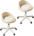 Walktory Round Rolling Stool with PU Leather Low Backrest, Hydraulic Height-Adjustable Swivel Chair for Spa, Salon, Tattoo, Massage, or Medical Office