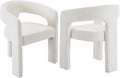 DAYALANE Modern Barrel Dining Chair, Upholstered Faux Leather Kitchen Chairs with Arms Comfy Side Chair for Living Room/Dining Room/Reception, Pu White