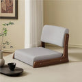 Japanese Style Legless Floor Chair with Back Support, Wooden Tatami Meditation Chair with Cushion, Low Sofa Floor Seat for Living Room, Bedroom, Bay Window(Linen 3)