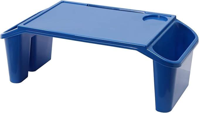 6 Pack Kids Lap Desk Tray with Storage Slots, Portable Lap Desk, Activity Tray, Drawing, Stackable, Writing, Eating, Classroom, 19.69" L x 9.84" W x 7.1" H (Multicolor)