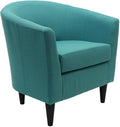 Pemberly Row 17.5" Traditional Fabric Club Chair in Carribean Blue