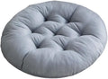 16 Inch Round Chair Seat Pad Thick Tatami Plaid Style Comfortable Floor Seat Cushion Soft Chair Mat for Office Bedroom Living Room Kitchen, Grey