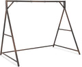 Outvita Porch Swing Frame, 7 FT Rattan Outdoor Swing Stand, Heavy Duty Swing Stand Frame with Metal Frame, 4 Hanging Rings, 1200 LBS Weight Capacity for Backyard, Patio, Garden