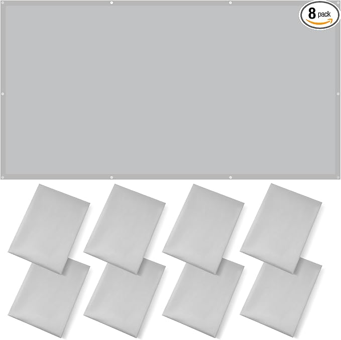 8 Pcs Fluorescent Light Covers - 4 x 2 Feet Covers for Ceiling Lights, Magnetic Light Filters for Classroom, Office, Hospitals, Home (Light Gray-2)