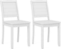 Giantex Wood Dining Chairs Set of 2, Modern Kitchen Chairs w/Rubber Wood Legs, Curved Backrest, Farmhouse Diner Chairs, Wooden Armless Side Chairs for Home Dining, Restaurant, Load 400 LBS, White