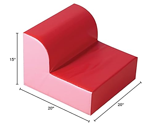 Children's Factory, CF322-385, Library Chair, Red, Classroom Furniture, Kids Reading Nook Flexible Seating, Toddler Playroom & Preschool Chairs