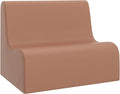 Children's Factory Medium Contour Sofa, Mix-and-Match Kids Chairs, Sofas, Corner Ottomans and Cubes, Foam-Filled and Water-Resistant, Flexible Seating for Classroom Elementary, Clay Kids Couch