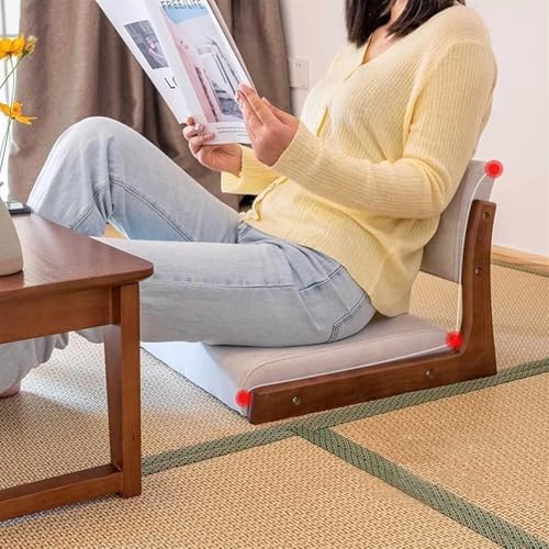 Japanese Floor Chair with Backrest - Stylish Meditation & Relaxation Sofa, Wooden Cushion for Indoor Use, Ergonomic Design for Comfort & Support