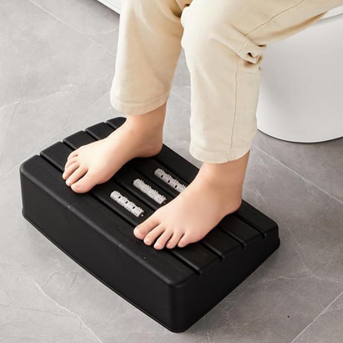 VILLCASE Ergonomic Foot Rest Stool with Roller Massage Function Non-Slip Footstool for Office Home Under Desk Compact Space-Saving Footrest for Comfort and Relaxation