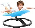 Zhenx Spinning Chair for Autistic Kids (Ages 3-18) - 220LBS Capacity Sensory Swivel Seat - Sensory Toy for Teens with ADHD/Autism - Sit and Spin Calming Gift to Improve Focus & Body Balance (Blue)
