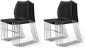 VINGLI Stacking Chairs Set of 10 Stackable Office Chairs with Metal Sled Base, Ergonomic Plastic Seat & Holes Back, Stacking Chairs for Waiting Room Break Room Banquet Guest, Black
