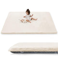 PaPaMat 1.5" Super Thick Baby Play Mat for Floor, 79x118 Pro Soft Flannel Foam Mats for Toddler Infant Kids Crawling for Nursery Rug Playroom Living Room Waterproof Easy Care Non-Slip (Beige)