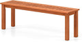 Tangkula 47 Inch Patio Wood Bench, 2-Person Backless Bench w/Slatted Seat, Indoor Outdoor Dining Bench for Backyard, Poolside, Entryway, Porch