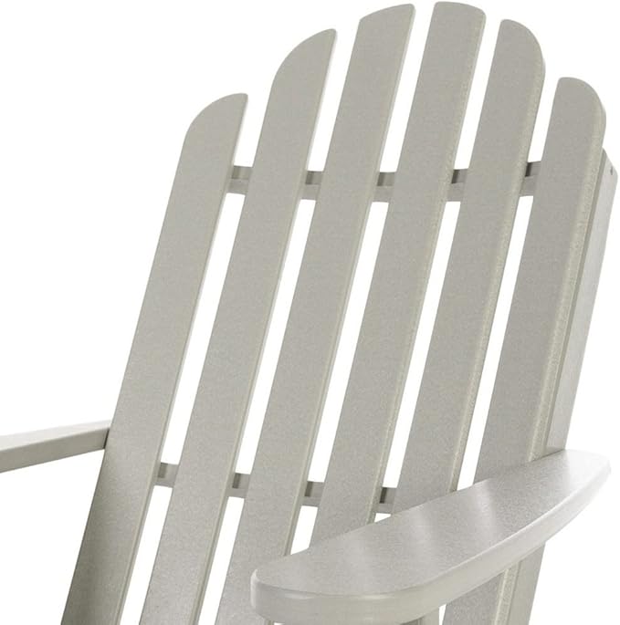 Original Pawleys Island Gray DuraWood Essentials Adirondack Chair – Eco-Friendly Recycled Material, Stainless Steel Hardware, Smooth Fit N Finish, Handcrafted in The Carolinas