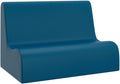 Children's Factory Small Contour Sofa, Mix-and-Match Kids Chairs, Sofas, Corner Ottomans and Cubes, Foam-Filled and Water-Resistant, Flexible Seating for Classroom Elementary, Deep Water Kids Couch