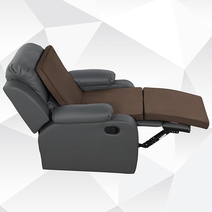 HOMBYS 3-in-1 Recliner Seat Cushion with Lumbar Support Pillow & Footrest, Multi-Functional Adjustable Height 2" to 6" for You to Choose, Non-Slip Foam Chair Cushion for Elderly, Brown