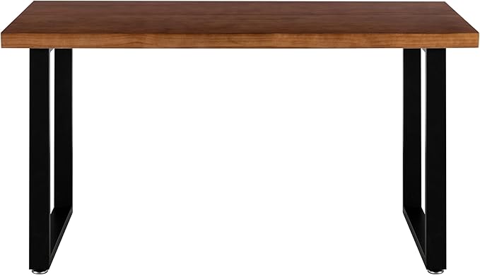 LCSDLHLSY Metal Table Legs 28 inch Height x 24 inch Wide with Adjustable Protector Feet, Industrial & Rustic Style Heavy Duty Metal Furniture Legs for Desk/Table, (Bear Up to 800lb), Black, Set of 2