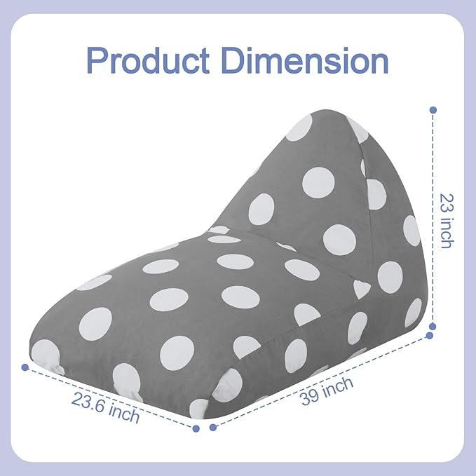 COMAX Bean Bag Chairs for Kids, Kid Beanbag Chair Stuffed with Filler, Toddler Lounge Chair Cotton, Lazy Floor Lounger for Girls and Boys, Premium Cotton Canvas