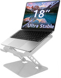 TAPMEI Adjustable Laptop Stand, Ultra Stable Metal Base Ergonomic Foldable Computer Riser for Desk Compatible with MacBook Pro/Air Notebook All Laptop Under 18 Inches (Silver)