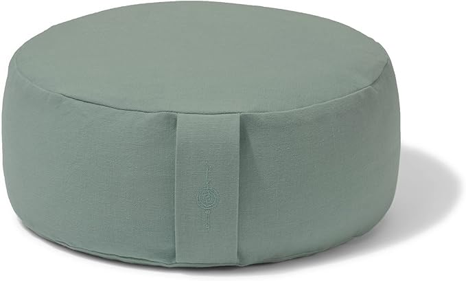Meditation Cushion Set by renoo - Durable Comfortable Organic Cotton, Linen, Hemp - Modern Zafu Zabuton - Buckwheat Kapok Filled Floor Pillow Yoga Bolster in 15 Colors Washable Cover