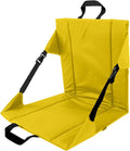 LynsaTac Folding Stadium Seat Cushion with Backrest, Portable Bleacher Pad for Camping, Fishing,15.8'' x 16.5'',Lightweight Chair with Backrest for Outdoor Sports and Concerts (Yellow)