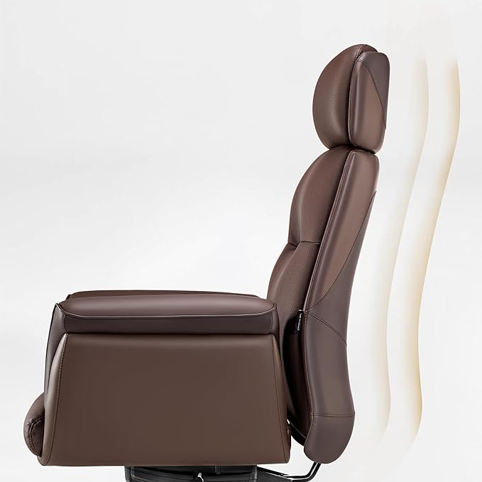 EUREKA ERGONOMIC Royal Ergonomic Office Chair Executive Desk Chair, Microfiber Leather High Back Executive Chair Comfy Ergonomic 360° Swivel with Lumbar for Home Workshop- Brown