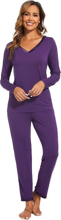GYS Viscose from Bamboo Women's Pajama Sets Super Soft Long Sleeve Sleepwear Comfy Winter Pjs Sets S-4X