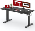 SANODESK Standing Desk Height Adjustable Electric Stand up Desk 63x24 Inches Sit Stand Home Office with Splice Board, Black Frame/Black Top
