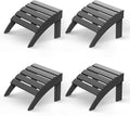 GREENVINES Adirondack-Ottoman | Set of 4 | HDPE Plastic | Outdoor Footrest | All Weather | Foot Rest | Foot Stool | Grey | for Adirondack Chair | for Patio Backyard Pool