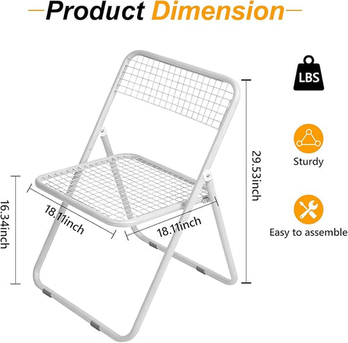 4 Pack Folding Chair,White Color,Single Piece,Foldable Space - Saving Design for Indoor/Outdoor Use