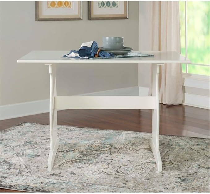 Riverbay Patio Conversation Indoor 3 Piece Kitchen Corner Nook Table Booth Bench Breakfast Dining Set in Capri Blue