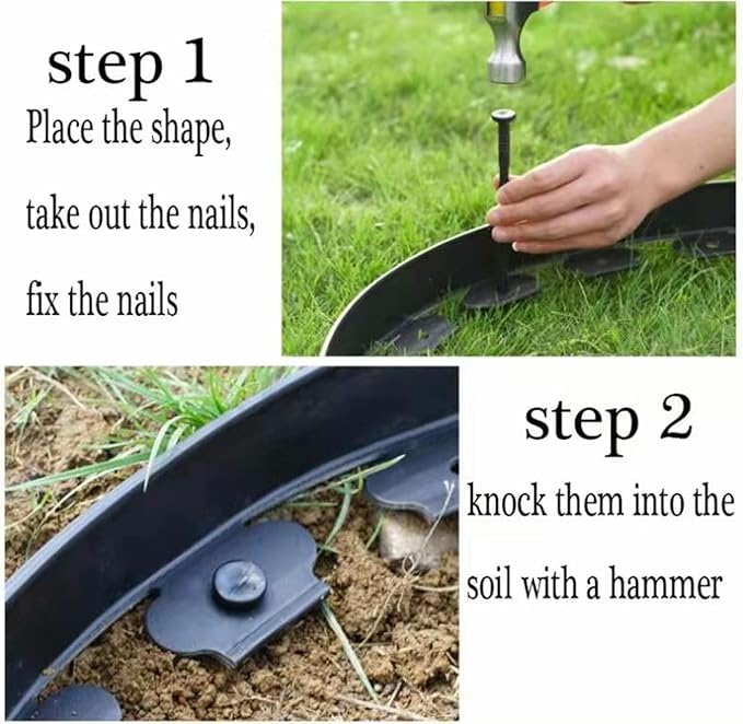 Landscape Edging Spikes, 8 inch Edging Spikes for Landscaping, Flower Gardens, Lawn (300 PC)